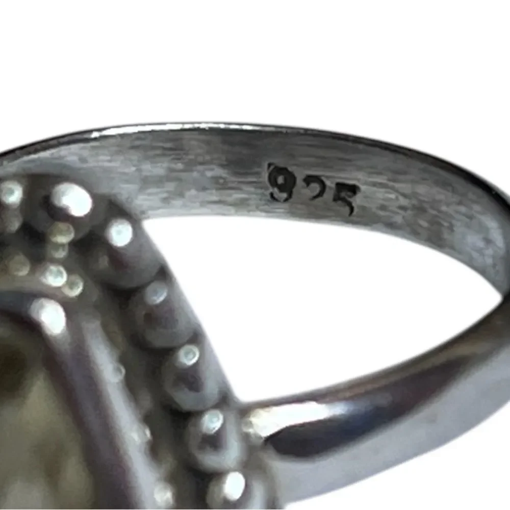 Amazing Artisan Genuine Citrine Sterling Silver Cocktail Ring Size 7.5